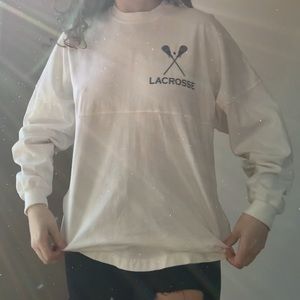 Red white blue lacrosse shirt